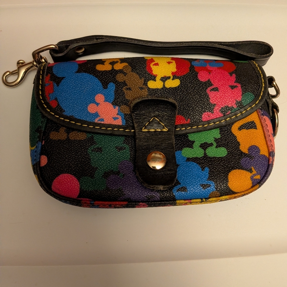Dooney & Bourke Multicolor Mickey Mouse Silhouettes Patterned Wristlet